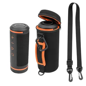 Sarung Speaker Tali Bahu Profesional Tas Penyimpanan Neoprene Cocok untuk GPS Golf dengan Carabiner