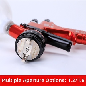 <span class=keywords><strong>Pistolet</strong></span> de pulvérisation HVLP compatible avec DeVilbiss <span class=keywords><strong>GTI</strong></span>, <span class=keywords><strong>pistolet</strong></span> de <span class=keywords><strong>peinture</strong></span> à alimentation par gravité avec manomètre, <span class=keywords><strong>pistolet</strong></span> de pulvérisation pneumatique pour voiture et meubles - Product Image 3