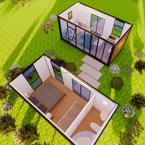 Casa Contenedor Boxspace de 20 pies para Recepción de Amigos y Descanso, Hogar Prefabricado Económico con Revestimiento Exterior Tipo Madera - Product Image 2