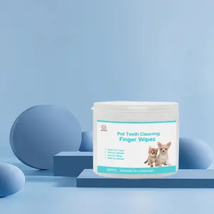 Lingettes nettoyantes pour dents en PET sans rinçage pour chiens et chats, élimine la mauvaise haleine en éliminant la plaque dentaire et le tartre