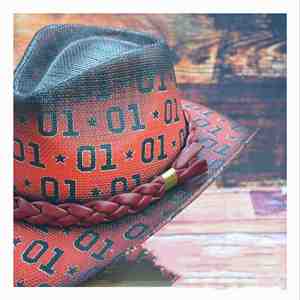 หมวกคาวบอยสไตล์เรโทรใหม่สำหรับฤดูร้อน หมวกคาวบอยแดงแบบนักรบตะวันตก หมวกฟางสำหรับงานปาร์ตี้กลางแจ้ง ดีไซน์ลายพ่นสี - Product Image 3