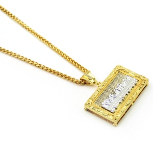 Collar de aleación estilo Hip Hop Franco con colgante rectangular de la Última Cena de Bling Cartel - Product Image 4
