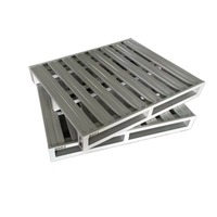 Palettes en acier galvanisé à chaud robustes Zhongcang, palettes métalliques européennes à plateau fermé pliables pour entrepôt, 4 voies
