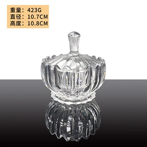 Bol de lotus en verre sculpté avec couvercle bol à dessert <span class=keywords><strong>nid</strong></span> <span class=keywords><strong>d</strong></span>'oiseau pour sucre eau occasion de noël bocal à bonbons - Product Image 5