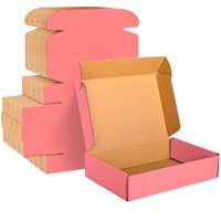 Boîtes en carton ondulé rose pliables et robustes, biodégradables et écologiques, pour l'expédition et l'envoi postal des petites entreprises