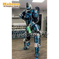 Costume de robot lumineux LED personnalisé pour adulte, idéal pour spectacle, DJ, fête dansante, avec gants laser Tron à fil électroluminescent