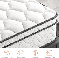 Matelas Hybride Bonnell/Ressorts Ensachés avec Mémoire de Forme, Latex Naturel Orthopédique, Compressé – Garantie 20 Ans