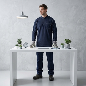 Camicia da Lavoro Ignifuga in Cotone <span class=keywords><strong>Scanza</strong></span> Enterprises SE-FS-006, Protezione di Livello D, Resistenza al Calore 100-150°C - Product Image 4