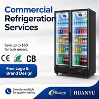 Réfrigérateur Vitrine Autonome pour Supermarché, Armoire Réfrigérée Verticale, Double Réfrigérateur à Boissons pour Supermarché