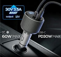 Adaptador de Corriente para Auto Starlink Mini, 12V 24V a 30V DC, Cargador USB C para Accesorios Starlink Mini, Modelo con Pantalla Digital