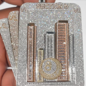 Nouveau pendentif chaîne unisexe style hip-hop, personnalisé, en moissanite, plaqué or sur argent sterling, pendentifs et breloques raffinés - Product Image 1