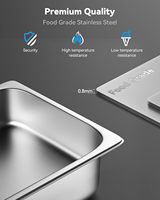 6er-Pack Volle Größe 1/1 GN Edelstahl Silber Anti-Klemm-Dampftafelbehälter Amerikanischer Stil Traditionelle Rechteckige Behälter für Hotels und Restaurants
