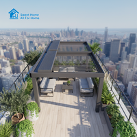 Pergola Commerciale en Aluminium Sweet Home avec Lames Orientables Électriques, Pavillon Bioclimatique Étanche pour Hôtels et Complexes Hôteliers