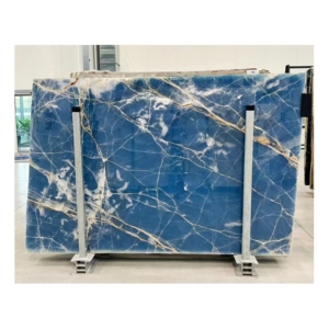 Applique murale décorative pour la cuisine <span class=keywords><strong>Ciel</strong></span> de glace Onyx <span class=keywords><strong>Dalle</strong></span> de pierre Marbre bleu Carreaux bleus Dalles de pierre Onix bleu Pierre Onix - Product Image 1