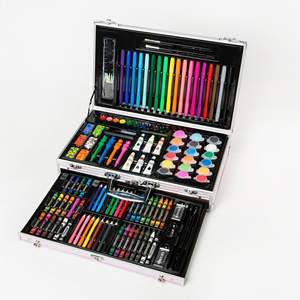 Vente en gros de coffret cadeau en aluminium Set de <span class=keywords><strong>dessin</strong></span> et de peinture Fournitures d'art Lot de 123 kits de <span class=keywords><strong>dessin</strong></span> de luxe pour adultes Artiste Débutants Enfants - Product Image 1