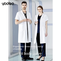 Nouvelle tendance professionnel de haute qualité hôpital médecin blouse de laboratoire vêtements de travail à manches longues et courtes laboratoire médical manteau blanc