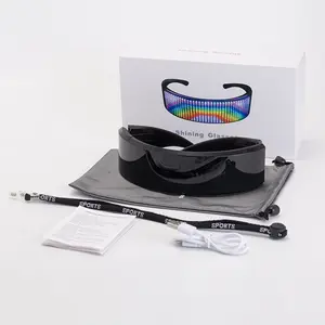 Smart Party Sonnenbrille Led Futuristische elektronische Visier Fancy Brille Leuchten Sonnenbrille für Festival Bar Performance