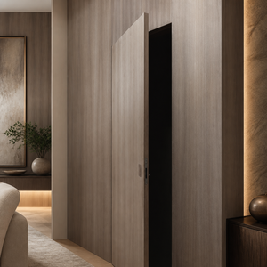 Puerta Oculta Personalizada con Revestimiento <span class=keywords><strong>de</strong></span> Madera, Puerta Secreta Tipo Librería para Dormitorio, Armario, Oficina en Casa, Villa, Decoración Interior Moderna - Product Image 6