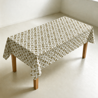 Nappe jetable en PEVA marron et blanc à motif géométrique losanges, 54 x 108 pouces, rectangulaire, en plastique, pour mariage et banquet