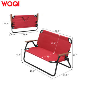 Chaise de camping pliable double Woqi, cadre en aluminium, tissu Oxford, capacité de charge de 150 kg, siège de jardin extérieur - Product Image 5
