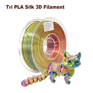 Filamento <span class=keywords><strong>PLA</strong></span> de Seda al por Mayor de Fábrica, 1.75mm 1KG, Degradado Tricolor Brillante, Tolerancia 0.02mm, Filamento 3D <span class=keywords><strong>PLA</strong></span> de Seda - Product Image 2
