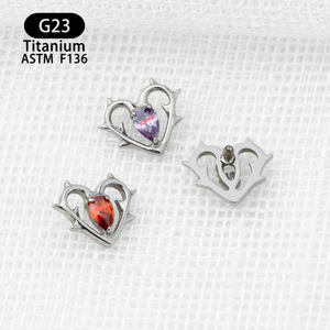 Clous d'oreilles en titane G23 avec incrustation de zircon 7,4 mm, bijoux de piercing pour usage quotidien - Product Image 3