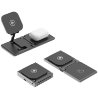 Nouveau Chargeur Magnétique Sans Fil Pliable 3-en-1 15W à Charge Rapide avec Fonction PD Compatible Montres Connectées Écouteurs Port DC – Modèle 2026