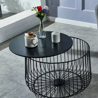 Design moderne, table d'appoint de salon en métal pour restaurant avec dessus en marbre de luxe et table basse ronde en métal