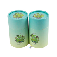 Emballages cylindriques biodégradables personnalisés pour thé et café, boîtes en carton personnalisées pour thé matcha, tubes en papier.