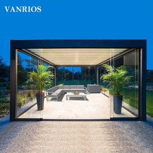 <span class=keywords><strong>Pergola</strong></span> d'extérieur <span class=keywords><strong>de</strong></span> jardin en Aluminium, toit ouvert étanche, Design moderne, offre spéciale - Product Image 3