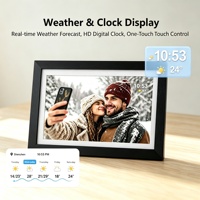 Marco de Fotos Digital Inteligente de Madera Sólida con Pantalla Táctil de 10 Pulgadas, Sistema Operativo Android y Reproductor MP4, en Oferta