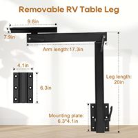 Pièces de quincaillerie en alliage d'aluminium robustes pour escaliers escamotables dissimulés, rotatifs et amovibles, et pieds de table à bras articulé, pour applications RV, marine et de plein air