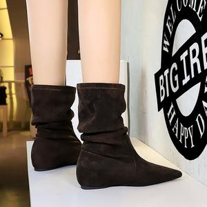 <span class=keywords><strong>Stivali</strong></span> Skinny a Metà Polpaccio da Donna Bigtree Shoes 6383-6 in Camoscio Autunnale, Stile Retrò Versatile, Fodera in Ecopelle/PU, Comfort Antiscivolo - Product Image 2