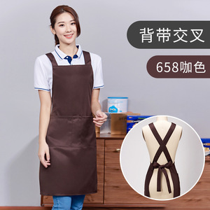 Custom <b>Aprons</b> With Double Shoulder Straps Polyester Material Silk Screen Printing For Restaurant Bar <b>Work</b> Uniforms - Product Image 5