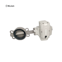 Vanne papillon électrique à actionnement électrique en acier inoxydable de type Wafer de la marque Klion Factory, utilisée dans les projets de traitement des eaux usées chimiques