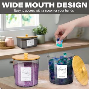 Contenitore portapacchi per bucato 3 pacchi con coperchio organizzatore di <span class=keywords><strong>detersivi</strong></span> per bucato e barattoli per baccelli, sapone - Product Image 3