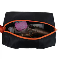 Tas Kosmetik Oxford Tahan Air Awet, Dompet Makeup Portabel, Pouch Dopp Kit Minimalis, Pouch Resleting Poliester dengan Tali Pergelangan Tangan