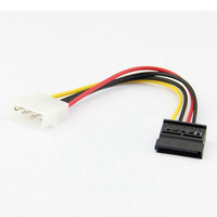 Kabel Daya Hard Drive SATA Tipe-D 4-Pin Adaptor Serial Jaket PVC Fungsi Magnetik Konduktor CCA 15CM Komputer Superlink/OEM