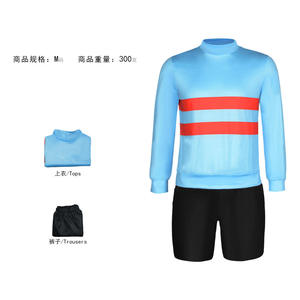 Prototipo Cosplay <span class=keywords><strong>Undertale</strong></span> da donna missione Frisk Chara tuta Halloween gioco Cosplay per Chara vestiti con top e pantaloncini - Product Image 5