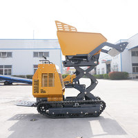 Mini-dumper sur chenilles avec benne rotative, Buggy tout-terrain sur chenilles pour le transport de boue, de béton dans les fermes, la construction et sur les terrains enneigés