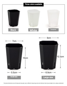 Macetas Mini para Suculentas Resistentes al Envejecimiento P378, Transparentes, Blancas, con Control de Raíces, Aberturas Laterales, Octogonales, Cuadradas, de Plástico - Product Image 4