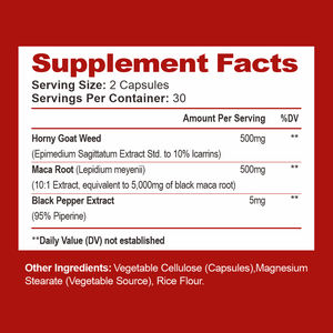 VitaHall Private Label Groothandel Fabriek Natuurlijke Kruiden Mannencapsules Epimedium Extract Mannelijke Energie Horny Goat Weed Capsules - Product Image 2