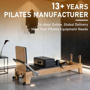 Body Building palestra attrezzature per il Fitness per la <span class=keywords><strong>casa</strong></span> esercizi personalizzati in legno di quercia in pelle bianca Core Yoga riformatore <span class=keywords><strong>Pilates</strong></span> - Product Image 4