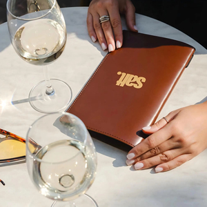 Copertina Menu Retrò Classica Personalizzata in Ecopelle, Porta Menu Pieghevole Durevole Dorato <span class=keywords><strong>per</strong></span> Ristoranti, Caffè e Bar - Product Image 1