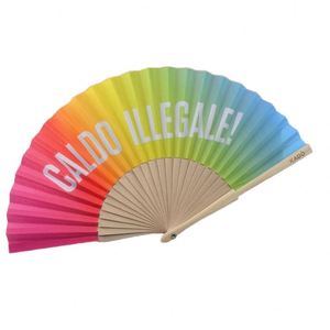 Abanico de Mano con Diseño Artístico de Flores, Abanico Plegable de Tela, Madera y Papel, Personalizado, Portátil, para Bodas, Año Nuevo, Promociones - Product Image 2