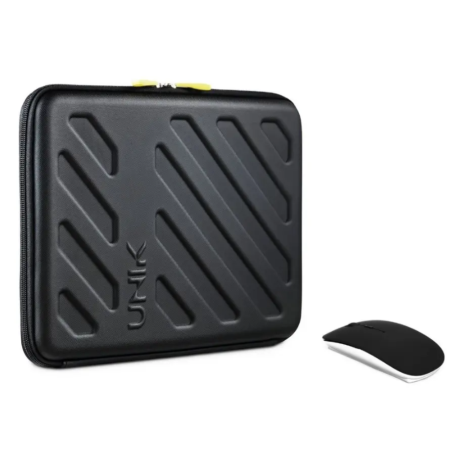 Custom waterproof shockproof 12 13 14 15.6 17 inch hard shell Pu leather zipper laptop case bag
