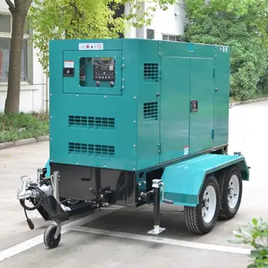 Generador de diésel silencioso con remolque, generador de 50kw genset 65 kva Cummins 60kva