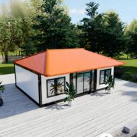 Maison Modulaire Conteneurisée Extensible en Acier, Villas Résidentielles de Luxe Préfabriquées en Bois Style Mid-Century Modern, Abri Préfabriqué