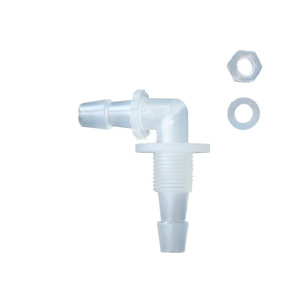 Conector de codo para manguera de plástico 6.4 G1/4 6.4 con pasador de placa, tuerca y arandela para transferencia de fluidos - Product Image 1