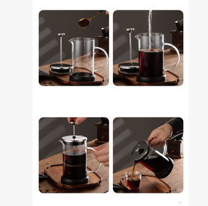 ماكينة صنع القهوة الفرنسية سعة 350 مل/600 مل/800 مل/1000 مل من زجاج البوروسيليكات عالي الجودة بطبقة واحدة، آلة صنع الشاي للاستخدام المنزلي على الطراز الأوروبي - Product Image 4